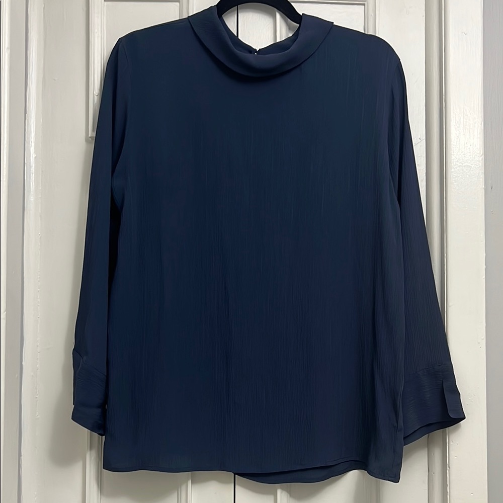 Amina Rubinacci Navy Blue Relaxed Blouse